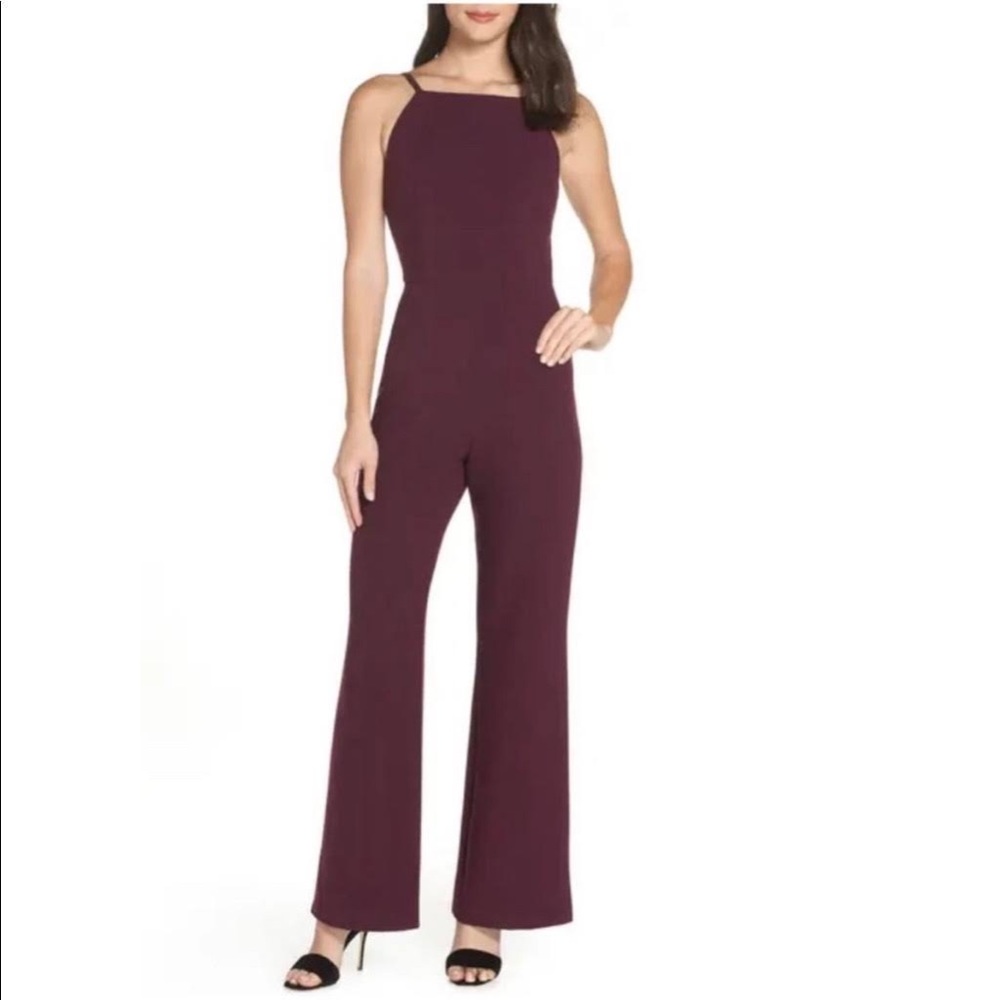 French Connection Whisper Ruth Long Jumpsuit Deepest Purple 4 NWT